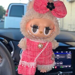 Three Piece Labubu Dress Set with bow & purse